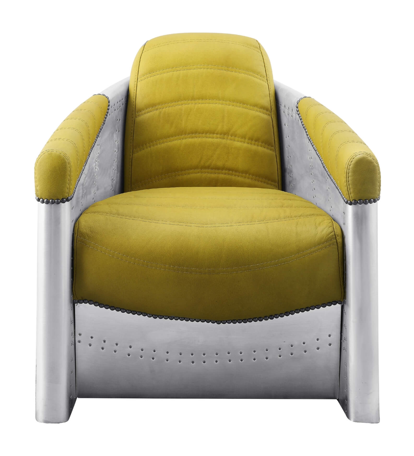 Brancaster 59624 Top Grain Leather/Aluminum Accent Chair
