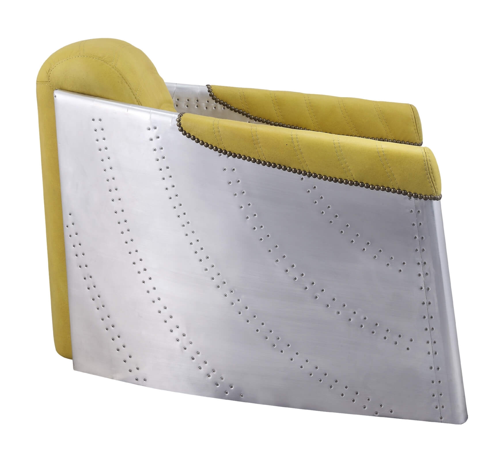 Brancaster 59624 Top Grain Leather/Aluminum Accent Chair