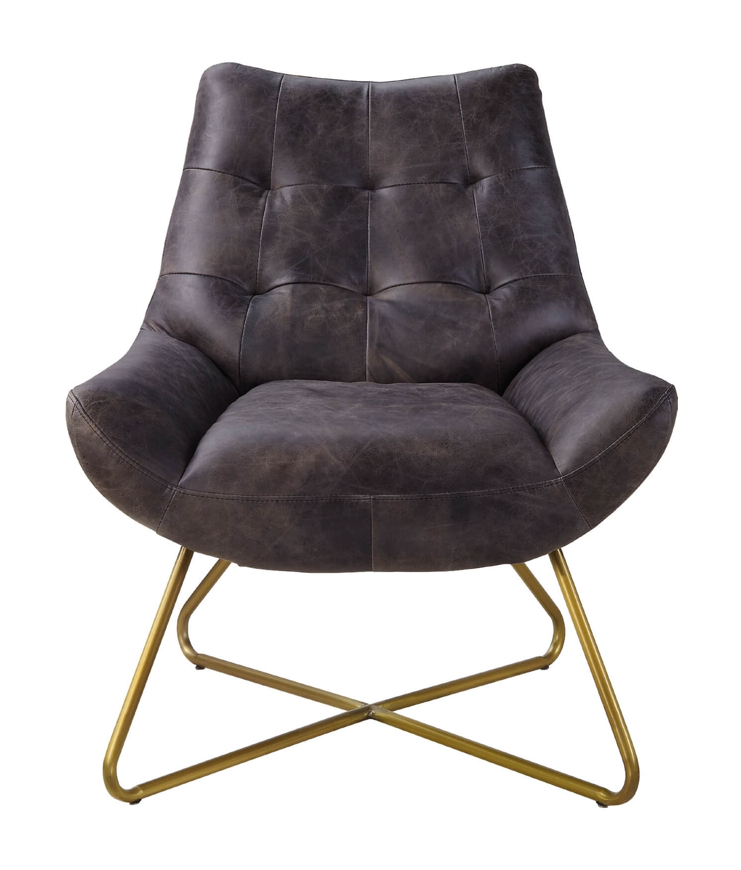Dhalsim Top Grain Leather Accent Chair
