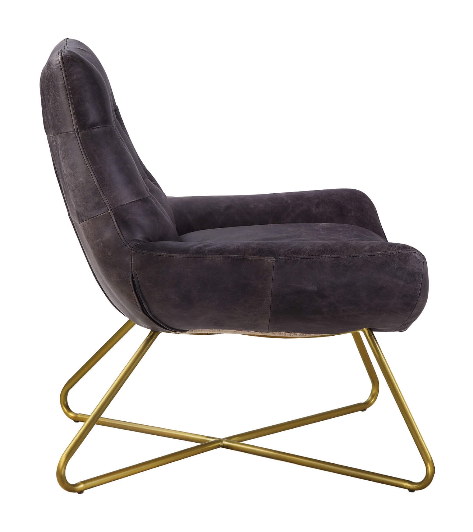 Dhalsim Top Grain Leather Accent Chair