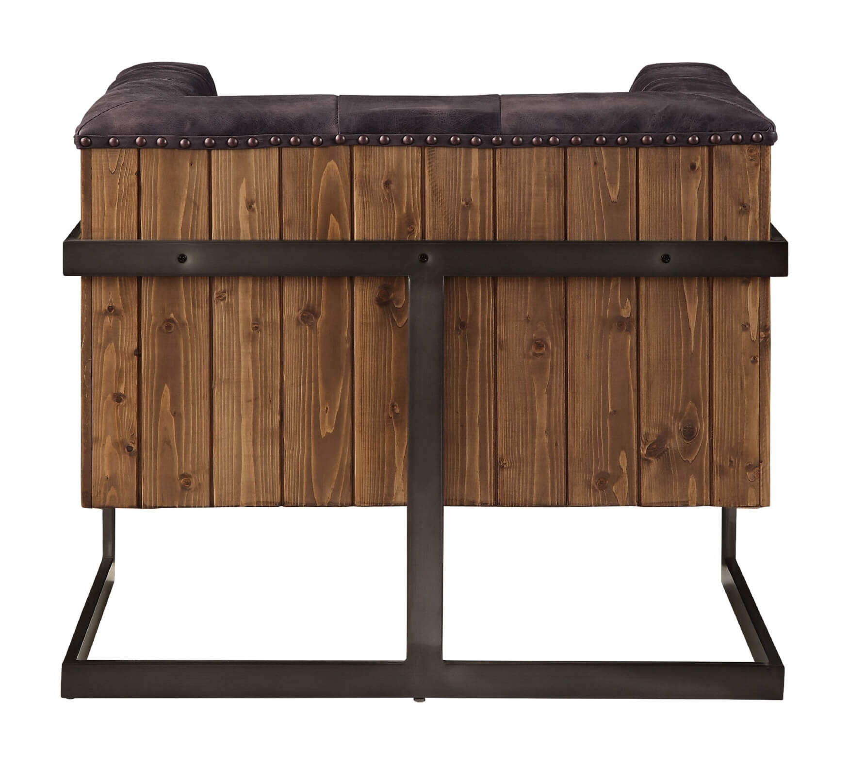 Sagat Top Grain Leather/Rustic Oak Accent Chair