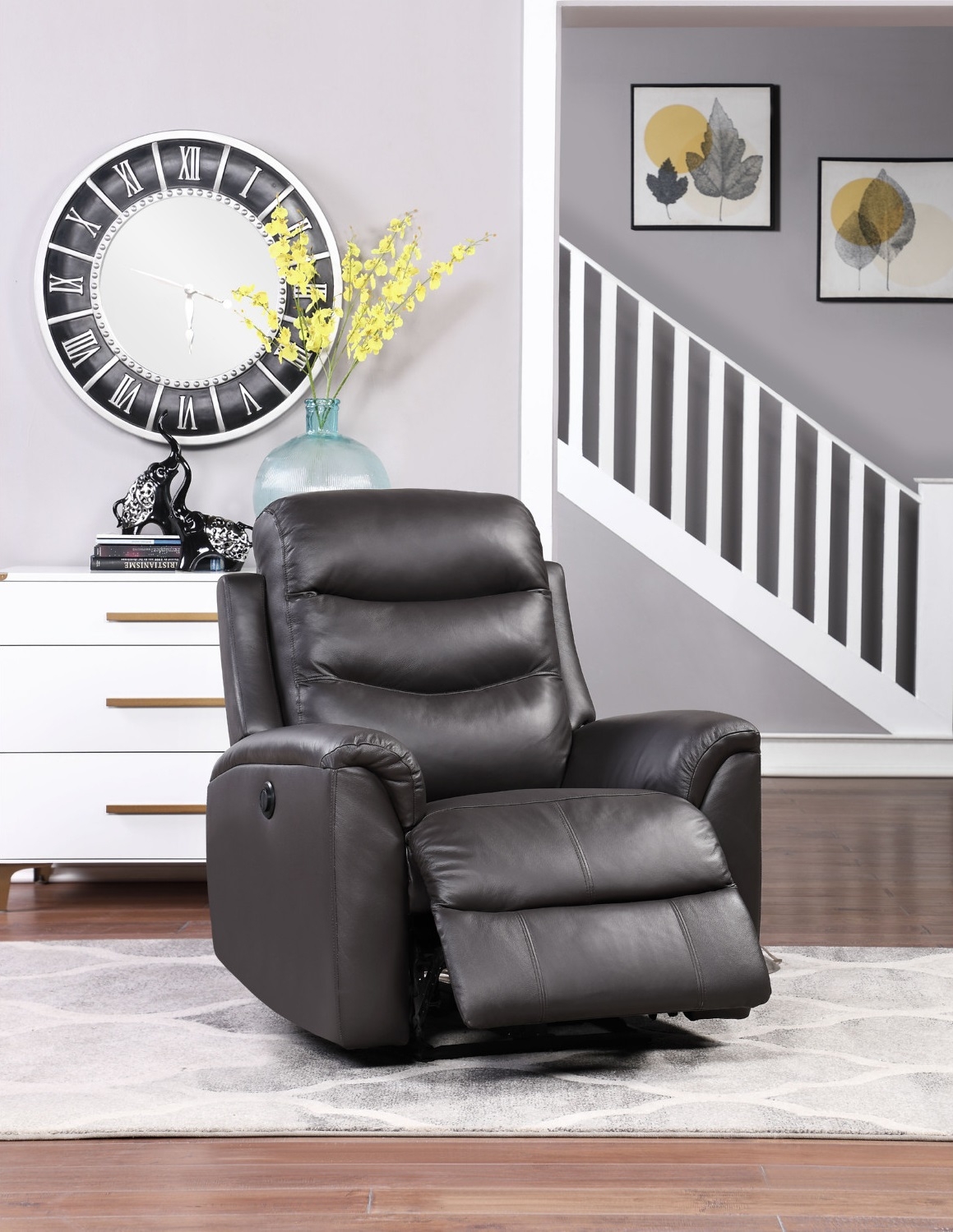 Ava Top Grain Leather Power Motion Recliner Chair