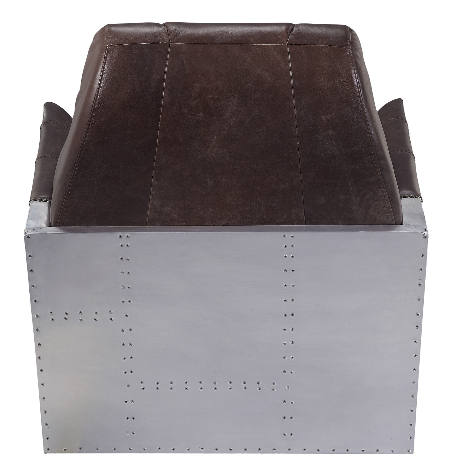 Brancaster 59715 Vintage Top Grain Leather/Aluminum Accent Chair