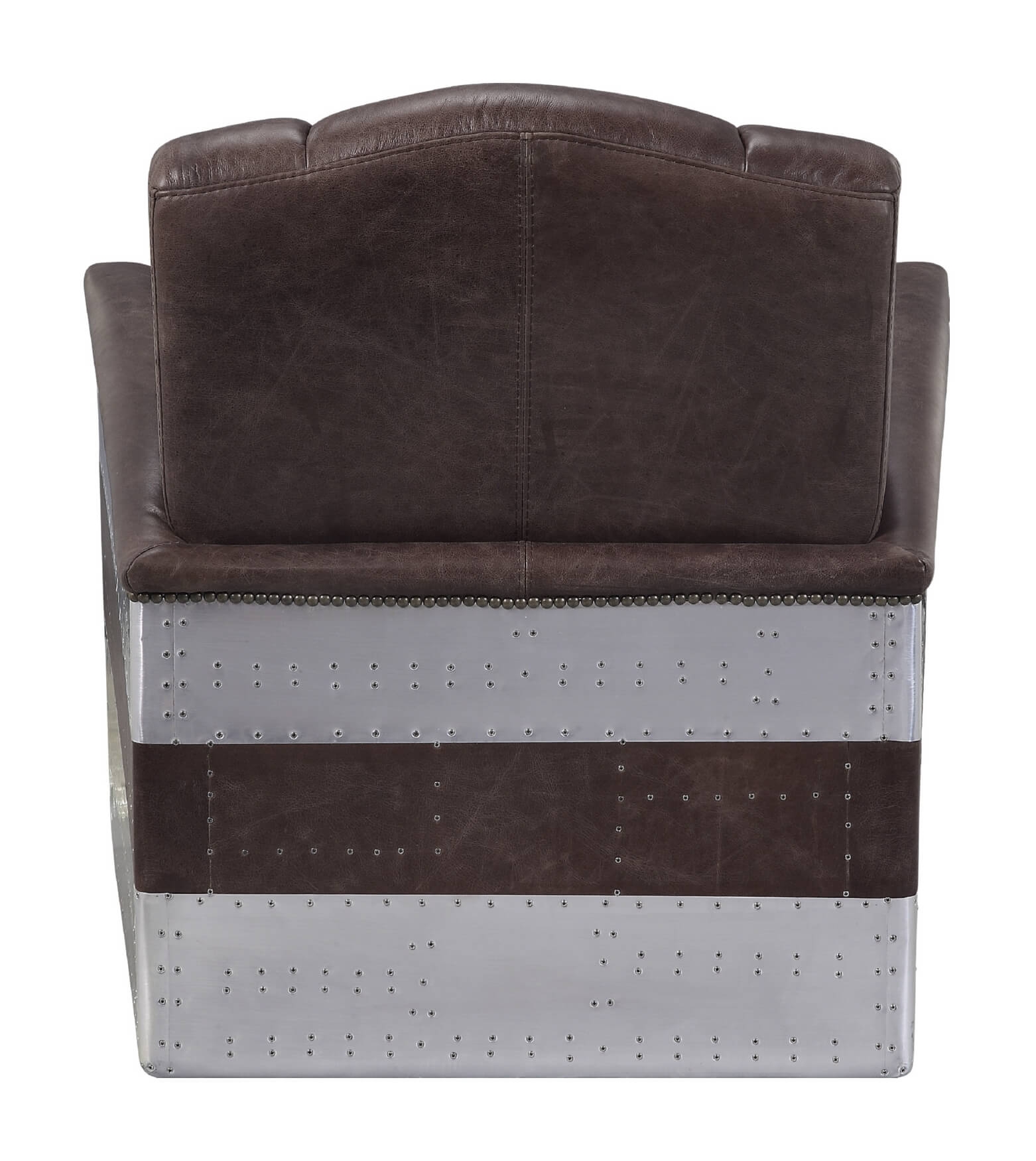 Brancaster 59716 Vintage Top Grain Leather/Aluminum Accent Chair