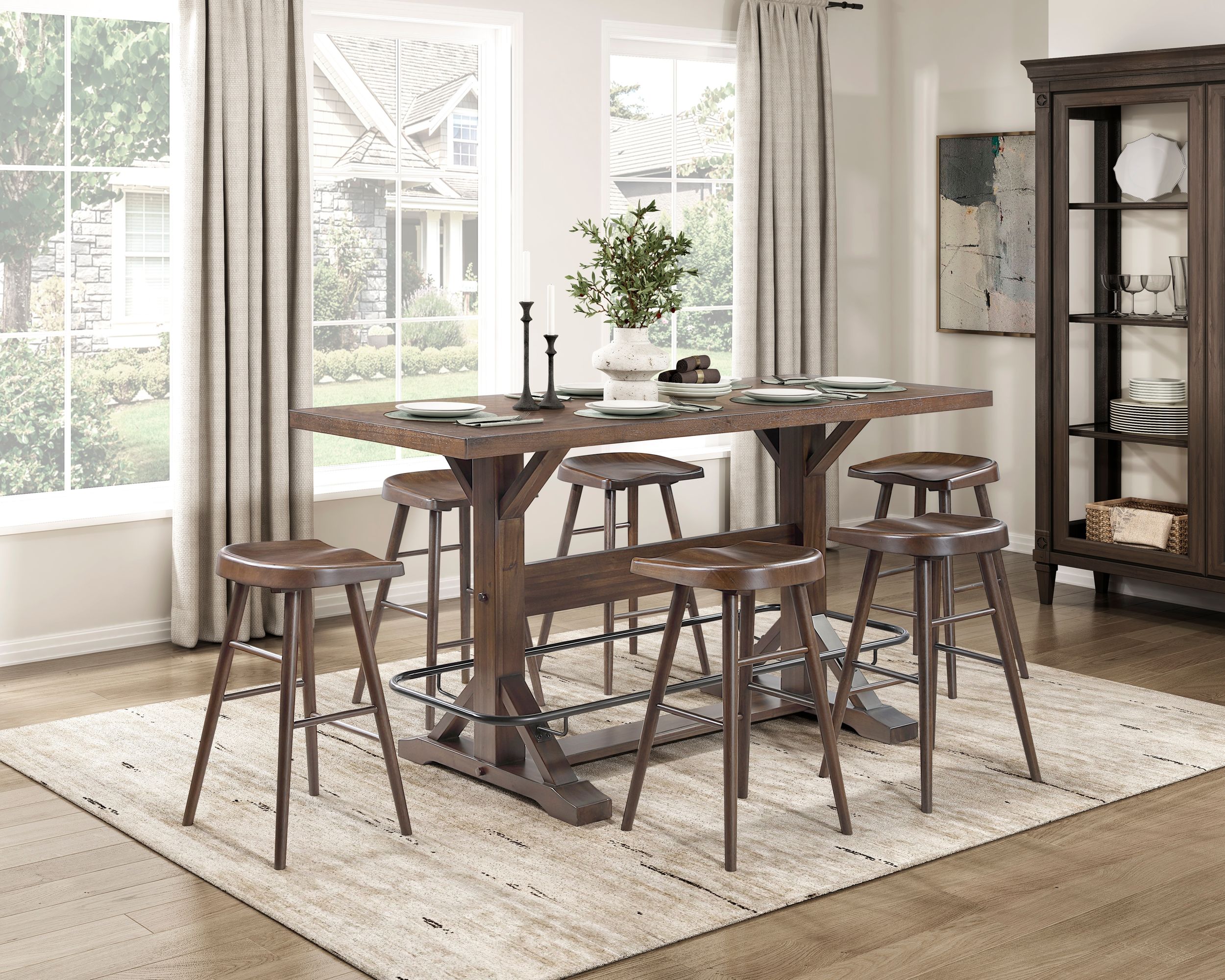 Oliver Wood Pub Height Stool