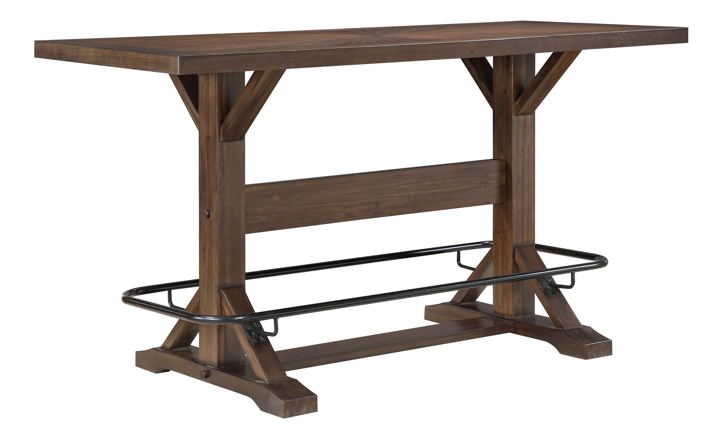 Oliver Rectangular Wood/Metal Pub Height Table