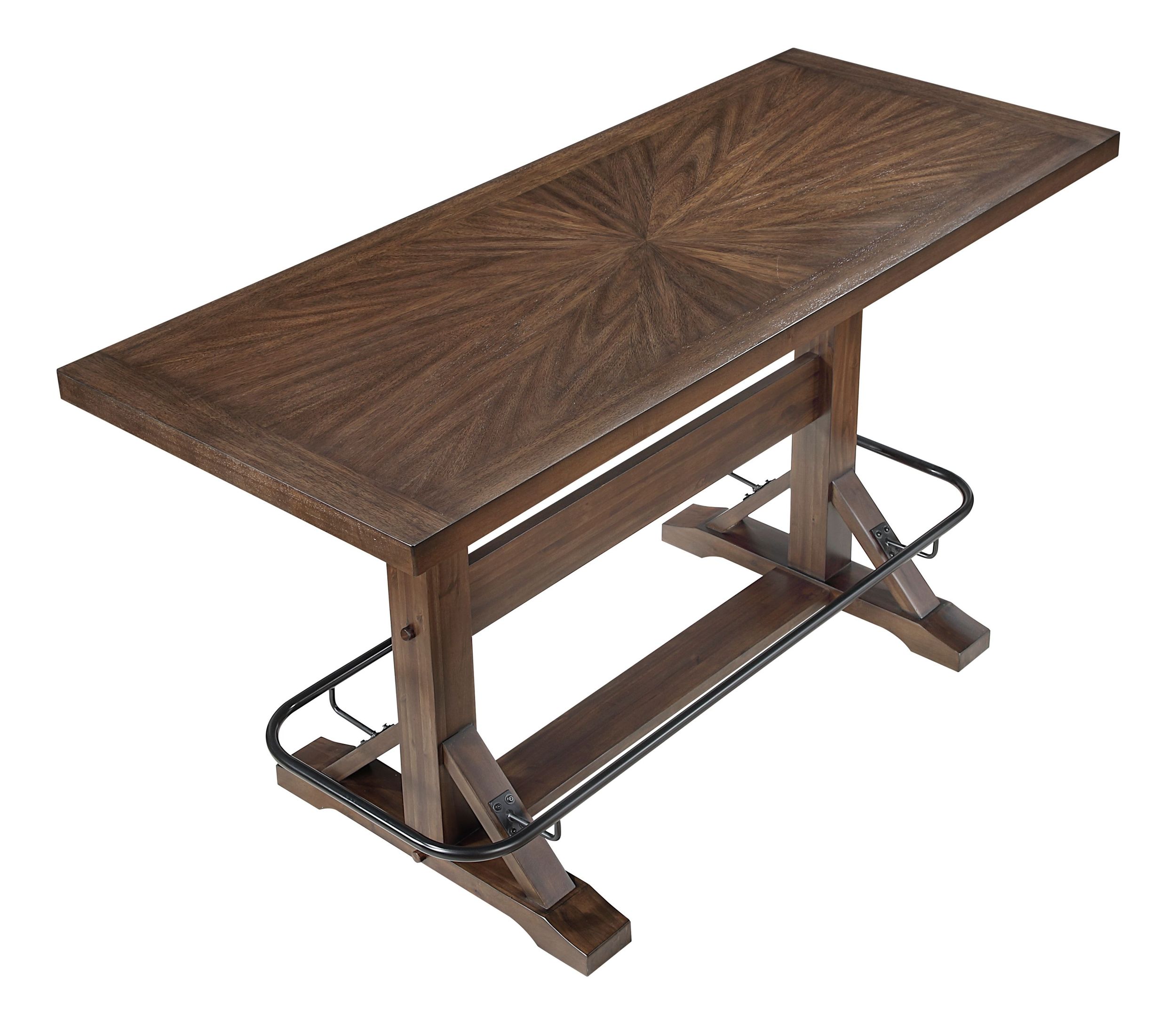 Oliver Rectangular Wood/Metal Pub Height Table