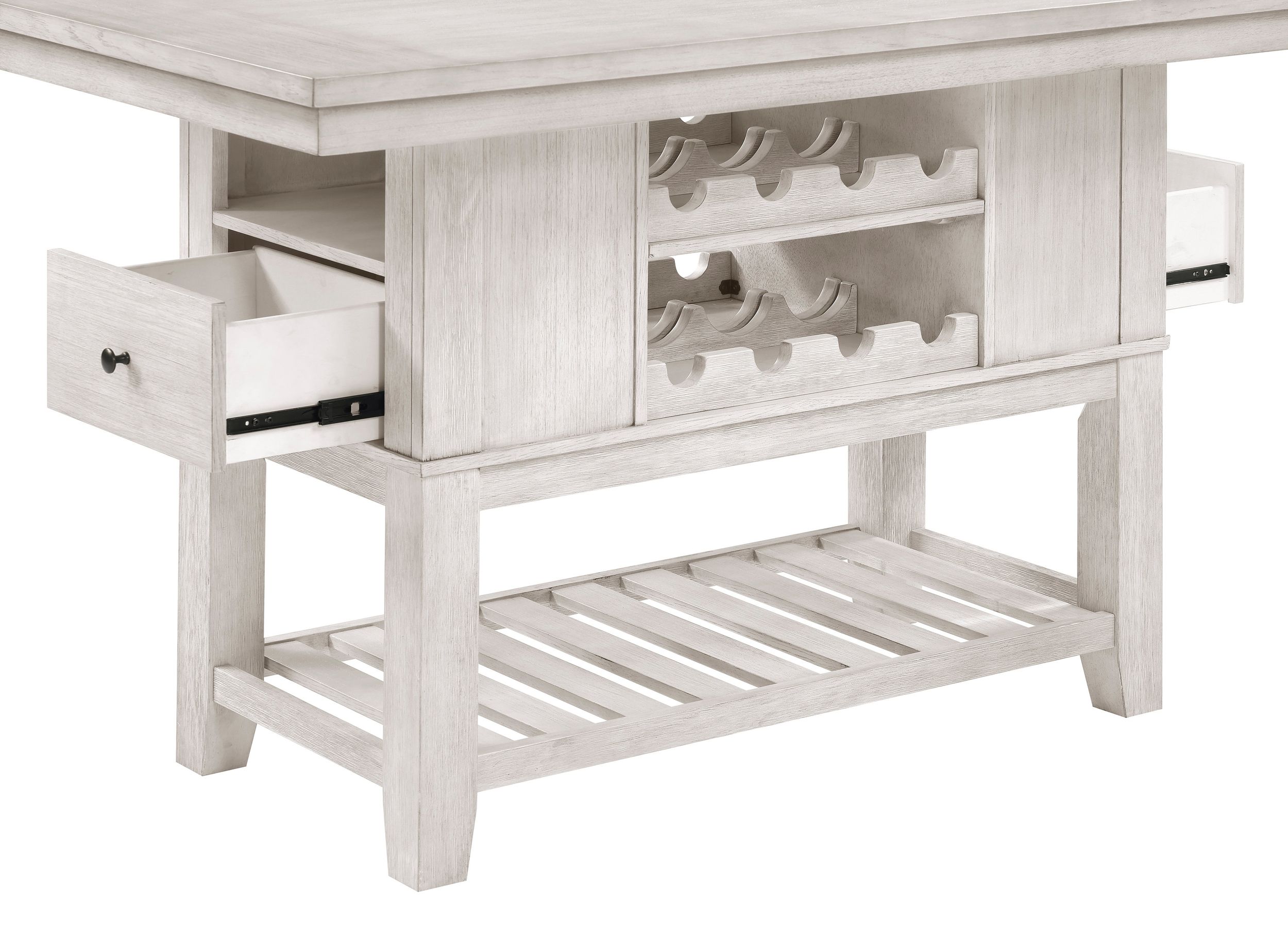 Savile Rectangular Wood Counter Height Table with Wine Racks