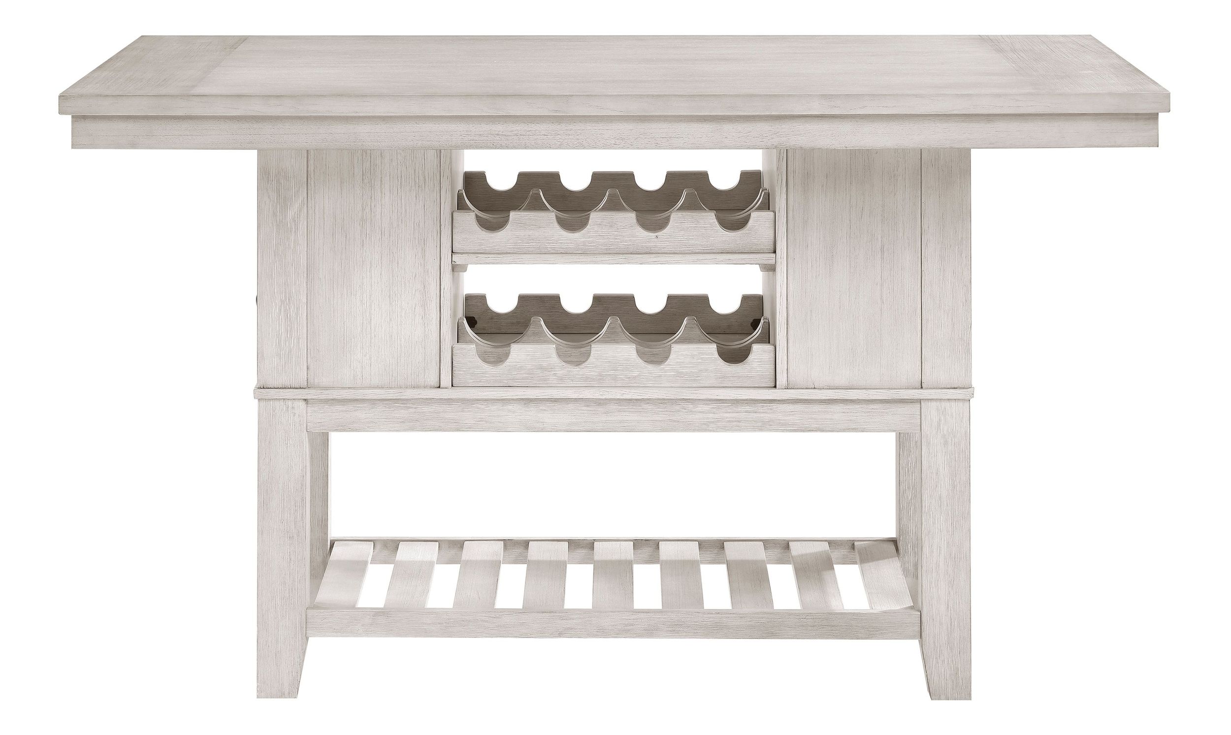 Savile Rectangular Wood Counter Height Set with Wine Racks