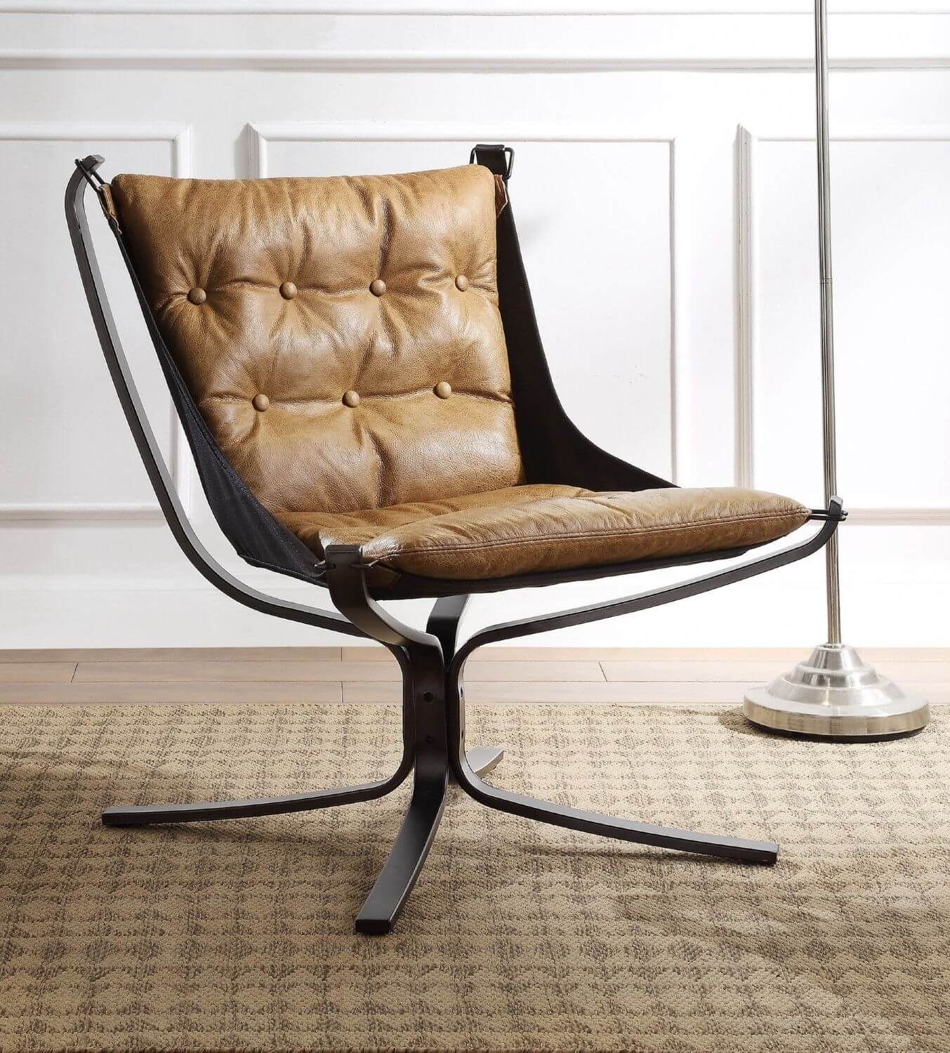 Carney Top Grain Leather Accent Chair