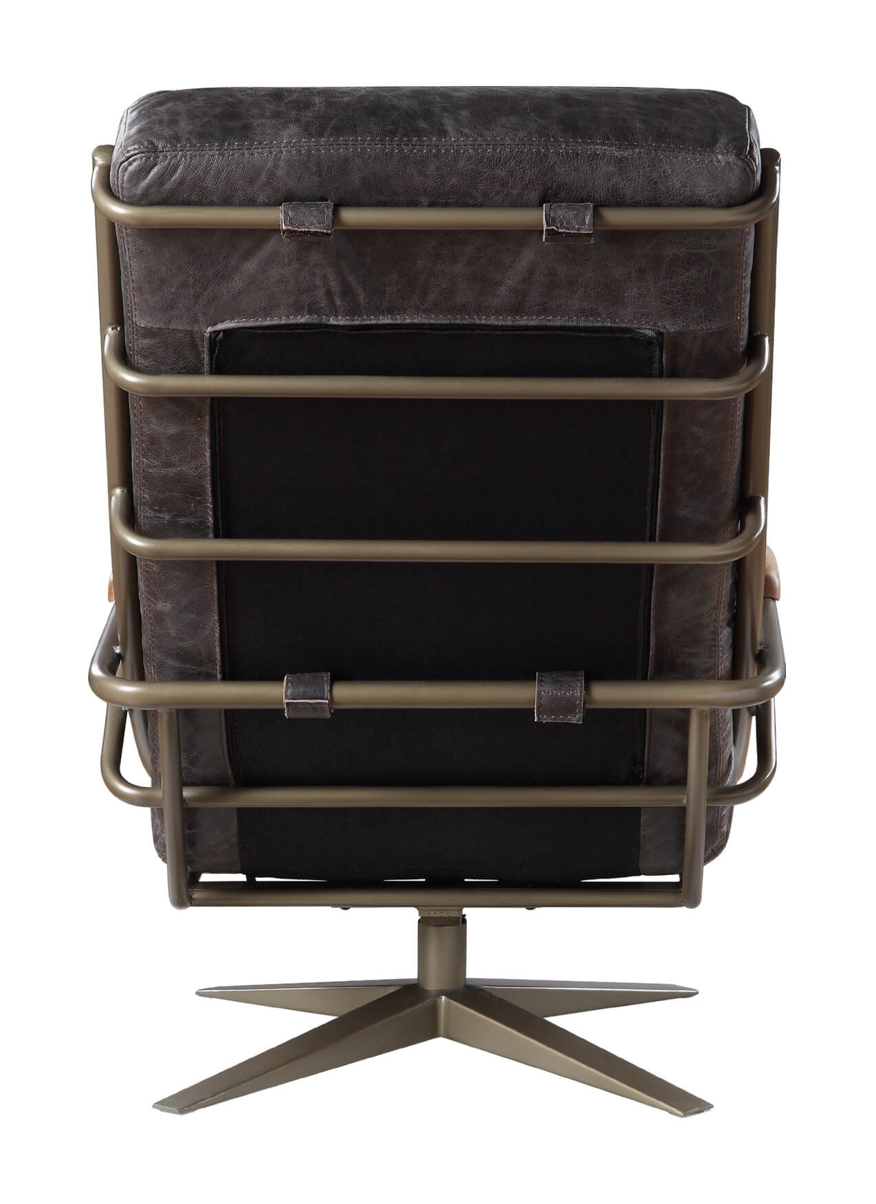 Ekin Top Grain Leather Swivel Accent Chair