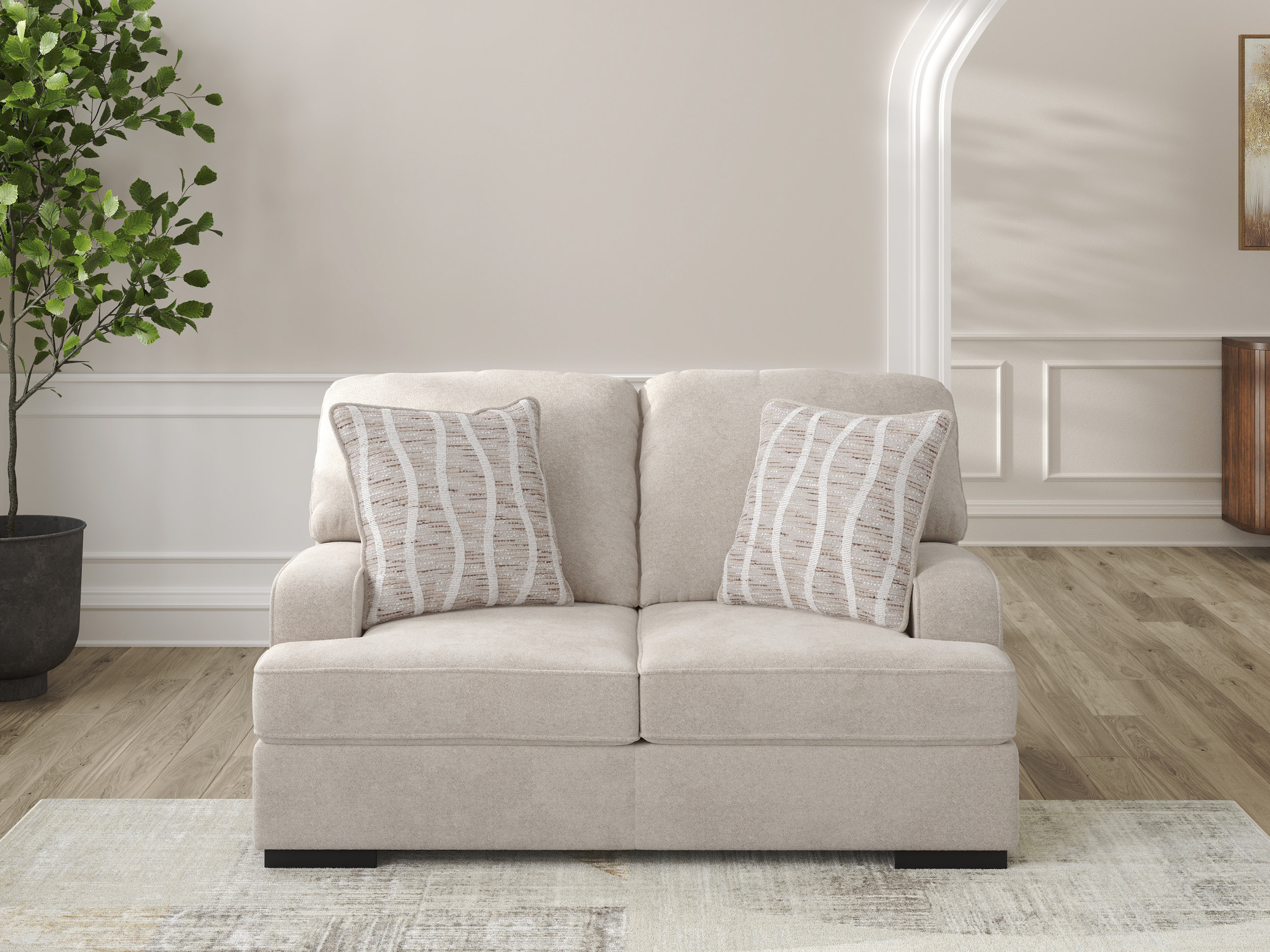 High Profile Deep-Seat Loveseat | Taupe Casual Comfort