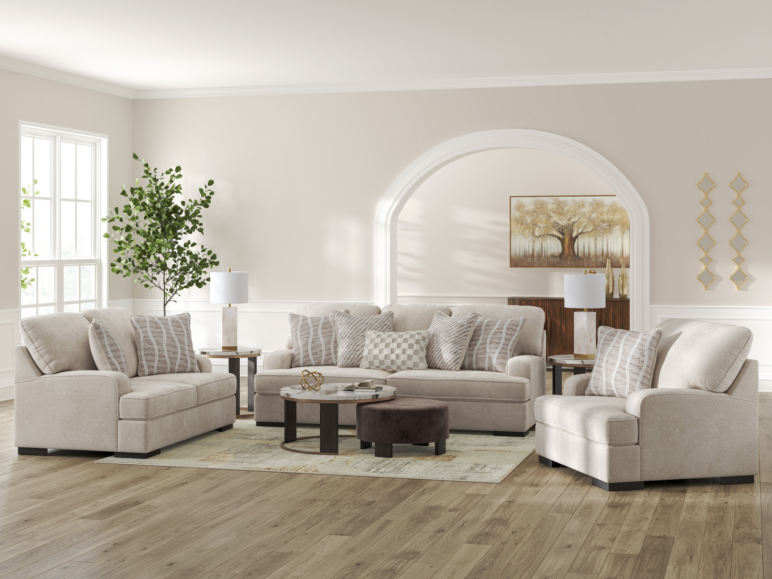 High Profile Polyester Sofa