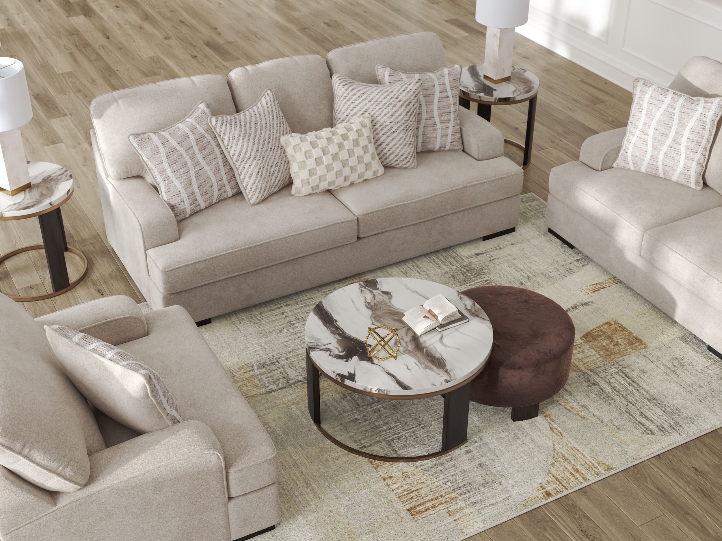High Profile Polyester Sofa