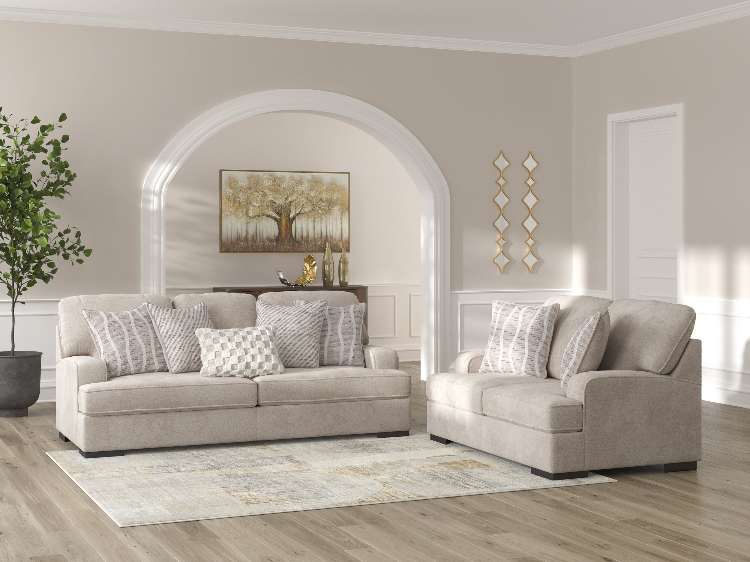 High Profile Polyester Sofa