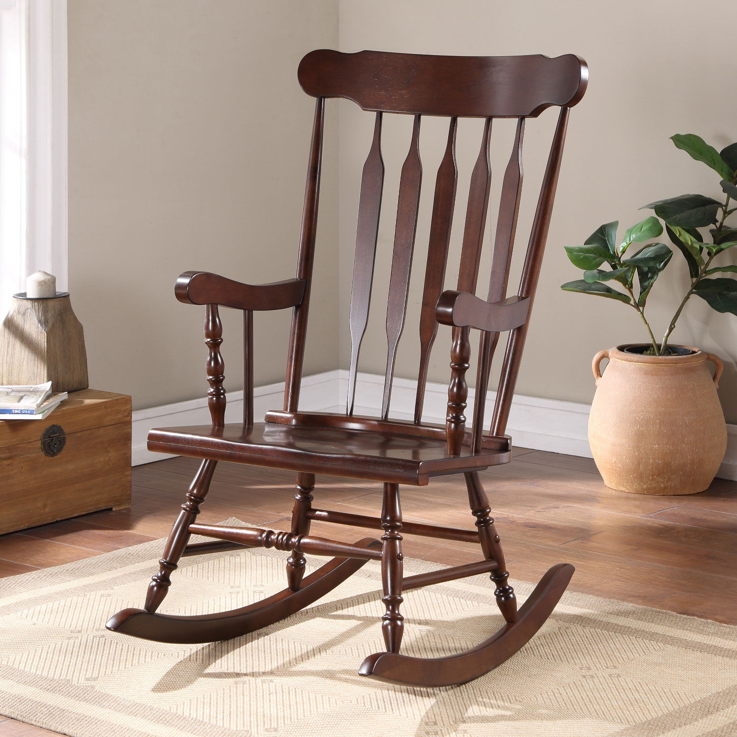 Raina Wood Rocking Chair, Composition 4