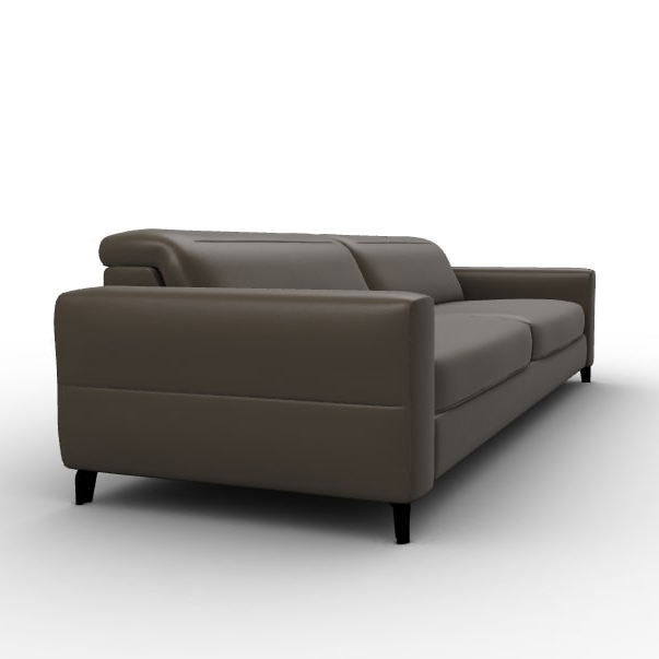 Norma Leather Fixed Adjustable Headrest & Footrest Maxi Sofa