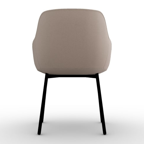 Cocoon Fabric/Metal Customizable Plush Seat Dining Armchair