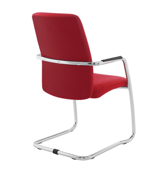 Gama Set of Visitor Armchairs, Upholstered Seat & High Back, Cantilever Frame