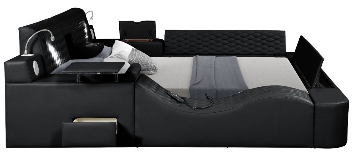 Zoya Fabric King Size Bed Side by Galaxy Home