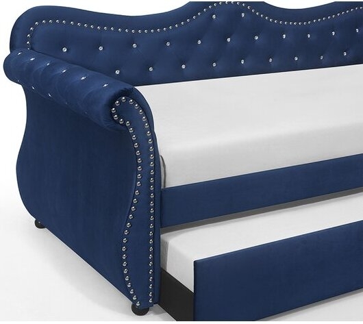 Abby Velvet Tufted Daybed w/Trundle