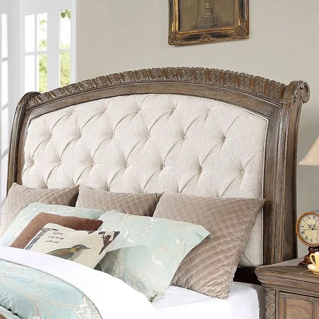 Timandra Fabric/Wood Panel Tufted Bedroom Set