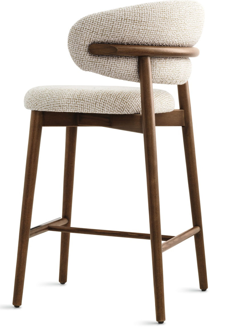 Oleandro Fabric/Wood Customizable Counter Stool