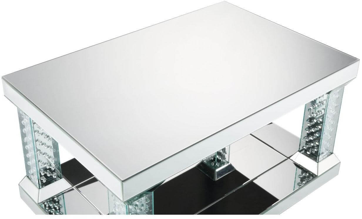Nysa Mirrored/Faux Crystals Coffee Table