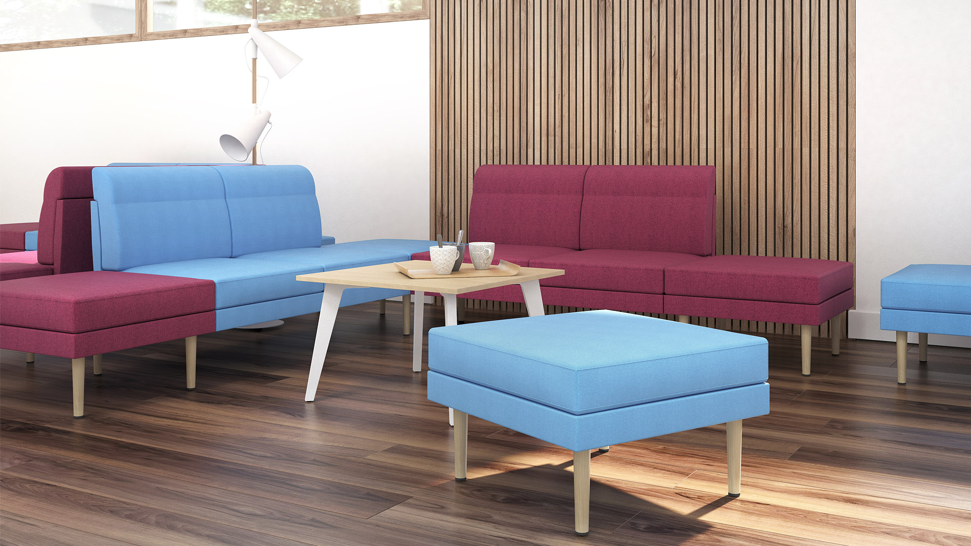 Arcipelago Customizable Modular Seating, Wood Legs