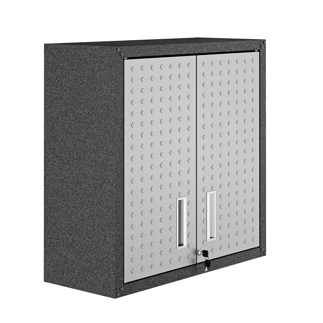 Fortress 30-inch Floating Textured Metal Garage Cabinet w/Adjustable Shelves