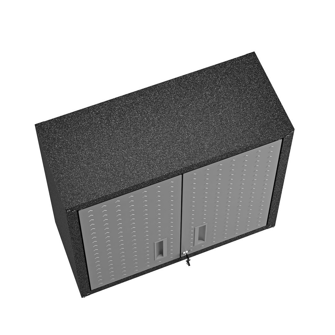 Fortress 30-inch Floating Textured Metal Garage Cabinet w/Adjustable Shelves