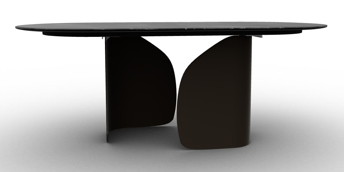 Twins Metal/Ceramic Oval Dining Table