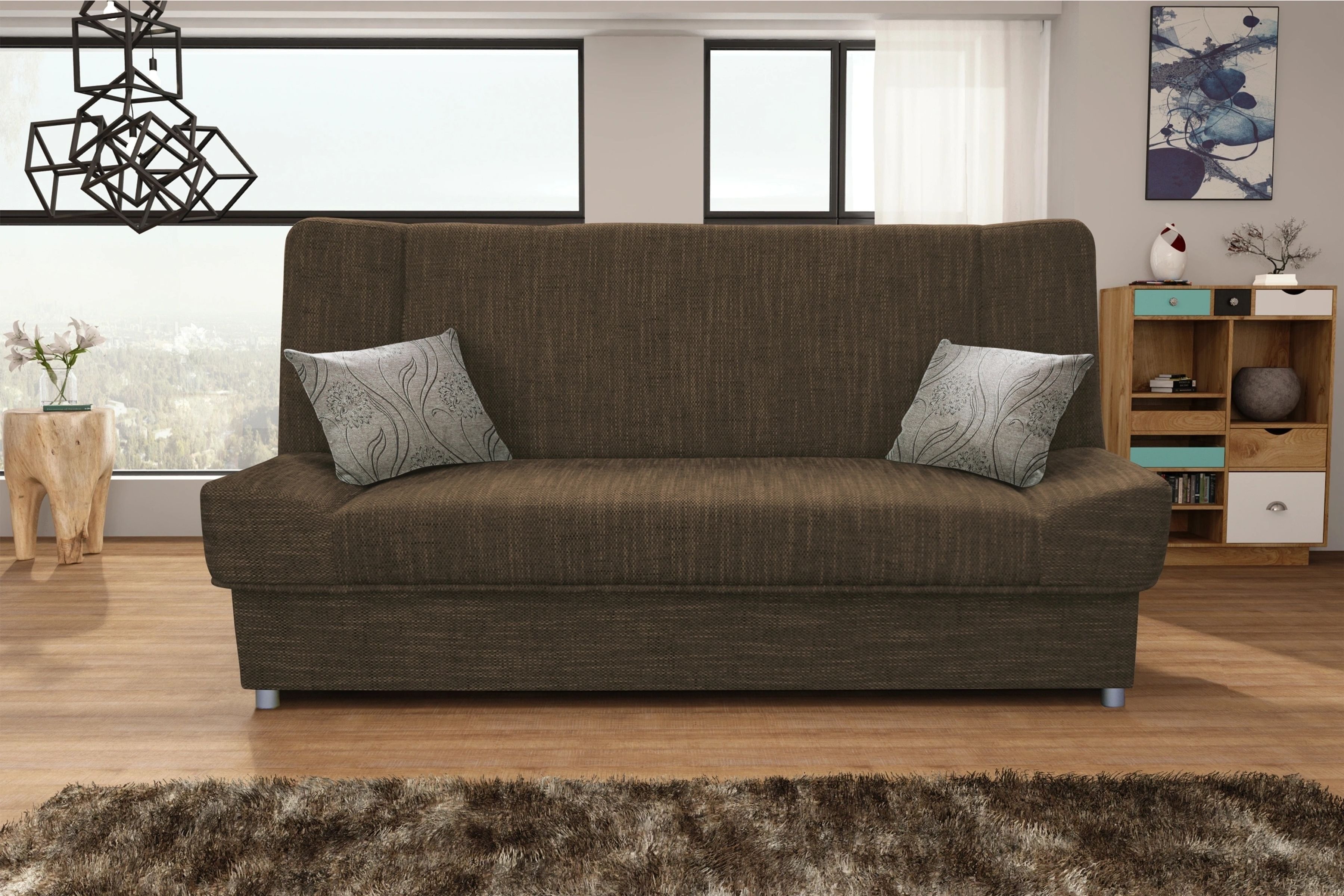 Natalia Fabric Convertible Storage Sofa