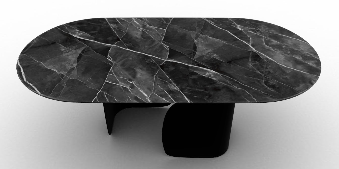 Twins Metal/Ceramic Oval Dining Table