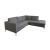 Sollievo Fabric/Leather L-Shape Sectional Sofa w/Metal Legs