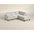 Sollievo Fabric/Leather L-Shape Sectional Sofa w/Wood Legs