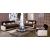 Natural Fabric/PU Storage Sleeper Living Room Set w/Wooden Armrests