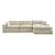 Elyza Fabric L-Shaped 3-Piece Right Arm Sectional Sofa w/Chaise