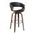 Zion Leatherette Swivel Bar Stool with Walnut Base