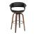 Zion Leatherette Swivel Bar Stool with Walnut Base