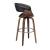 Zion Leatherette Swivel Bar Stool with Walnut Base