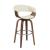 Zion Leatherette Swivel Bar Stool with Walnut Base