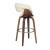 Zion Leatherette Swivel Bar Stool with Walnut Base