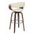 Zion Leatherette Swivel Bar Stool with Walnut Base