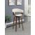 Zion Leatherette Swivel Bar Stool with Walnut Base