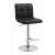 Lenny Leatherette Adjustable Height Bar Stool with Chrome Base