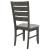 Dalila Fabric/Leatherette Ladder Back Side Chair with Wood Base