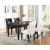 Shannon Leatherette Open Back Dining Chair with Wood Legs