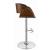 Dana Leatherette Adjustable Bar Stool with Chrome Base
