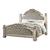 Platinum Queen Size Bed with Faux Leather Upholstered Headboard & Footboard